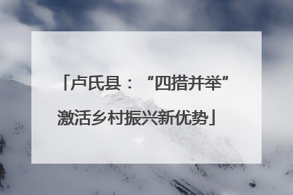 卢氏县：“四措并举”激活乡村振兴新优势