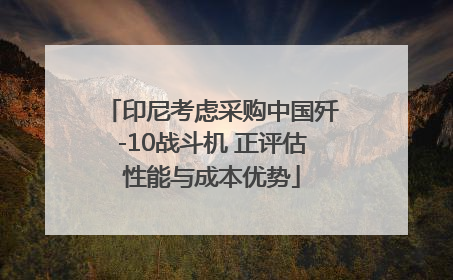 印尼考虑采购中国歼-10战斗机 正评估性能与成本优势