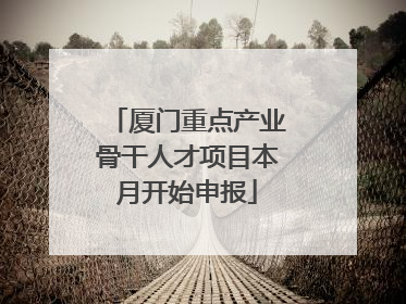 厦门重点产业骨干人才项目本月开始申报