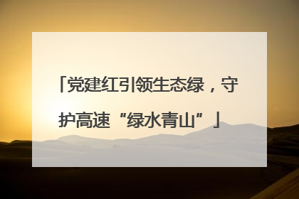 党建红引领生态绿，守护高速“绿水青山”