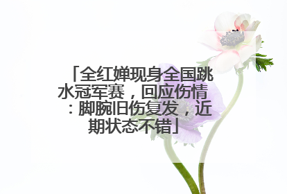 全红婵现身全国跳水冠军赛，回应伤情：脚腕旧伤复发，近期状态不错