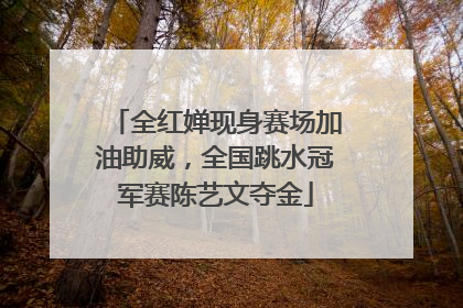 全红婵现身赛场加油助威，全国跳水冠军赛陈艺文夺金