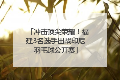 冲击顶尖荣耀！福建3名选手出战印尼羽毛球公开赛