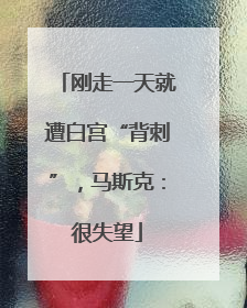 刚走一天就遭白宫“背刺”，马斯克：很失望