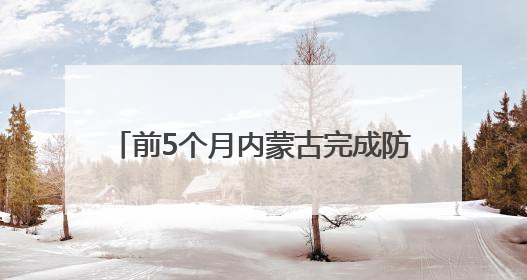 前5个月内蒙古完成防沙治沙900余万亩