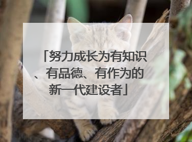 努力成长为有知识、有品德、有作为的新一代建设者