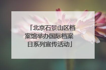 北京石景山区档案馆举办国际档案日系列宣传活动