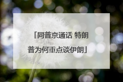 同普京通话 特朗普为何重点谈伊朗