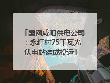 国网咸阳供电公司：永红村75千瓦光伏电站建成投运