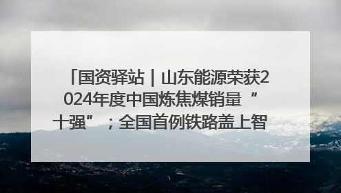 国资驿站｜山东能源荣获2024年度中国炼焦煤销量“十强”；全国首例铁路盖上智慧物流园钢结构主体完工