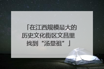 在江西规模最大的历史文化街区文昌里找到“汤显祖”