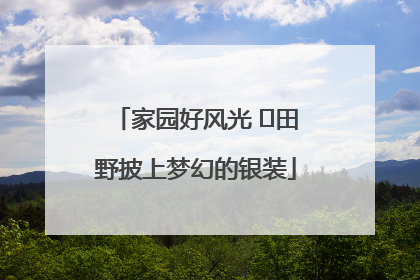 家园好风光 ⎮田野披上梦幻的银装