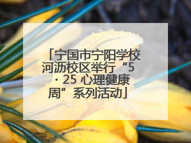 宁国市宁阳学校河沥校区举行“5・25 心理健康周”系列活动