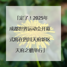 定了！2025年成都世界运动会开幕式将在四川天府新区天府之檐举行