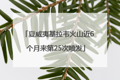 夏威夷基拉韦火山近6个月来第25次喷发
