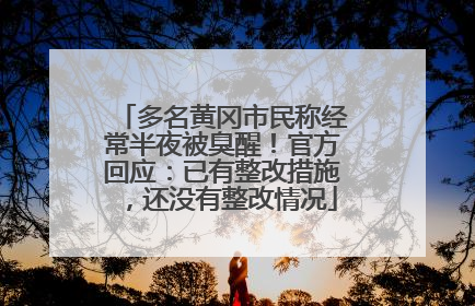 多名黄冈市民称经常半夜被臭醒！官方回应：已有整改措施，还没有整改情况