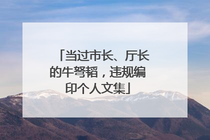 当过市长、厅长的牛弩韬，违规编印个人文集