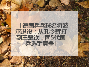 德国乒乓球名将波尔退役：从孔令辉打到王楚钦，同5代国乒选手竞争