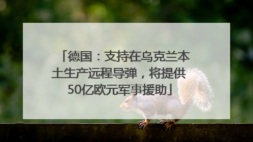 德国：支持在乌克兰本土生产远程导弹，将提供50亿欧元军事援助