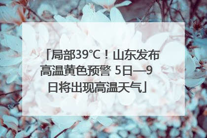 局部39℃！山东发布高温黄色预警 5日—9日将出现高温天气