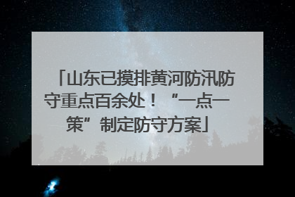 山东已摸排黄河防汛防守重点百余处！“一点一策”制定防守方案