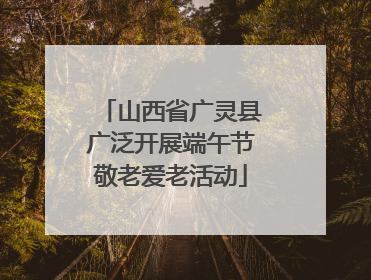 山西省广灵县广泛开展端午节敬老爱老活动