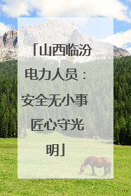 山西临汾电力人员：安全无小事 匠心守光明