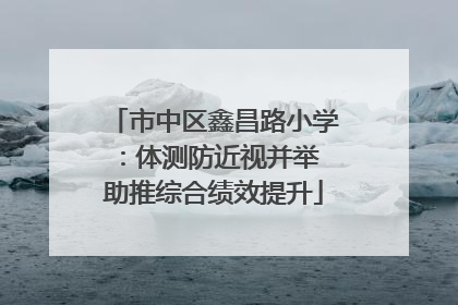 市中区鑫昌路小学：体测防近视并举 助推综合绩效提升