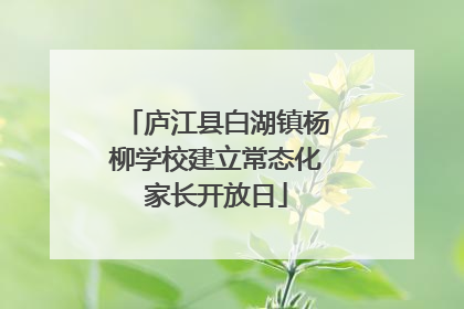 庐江县白湖镇杨柳学校建立常态化家长开放日