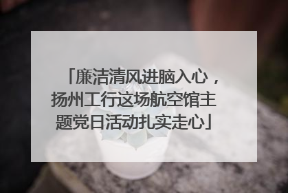 廉洁清风进脑入心，扬州工行这场航空馆主题党日活动扎实走心