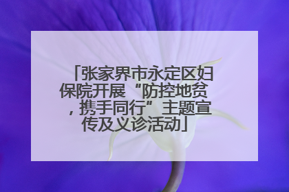 张家界市永定区妇保院开展“防控地贫，携手同行”主题宣传及义诊活动