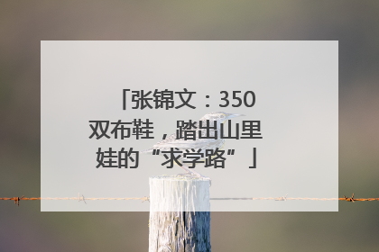 张锦文：350双布鞋，踏出山里娃的“求学路”