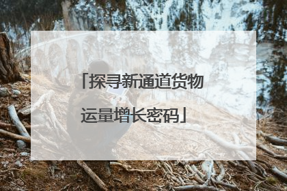 探寻新通道货物运量增长密码