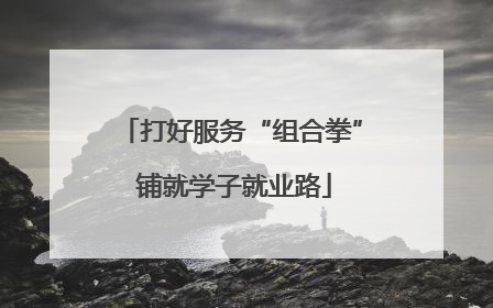 打好服务“组合拳” 铺就学子就业路