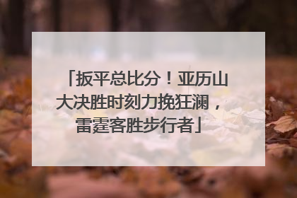扳平总比分！亚历山大决胜时刻力挽狂澜，雷霆客胜步行者