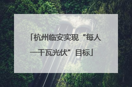 杭州临安实现“每人一千瓦光伏”目标