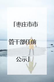 枣庄市市管干部任前公示