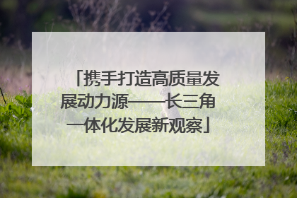 携手打造高质量发展动力源——长三角一体化发展新观察