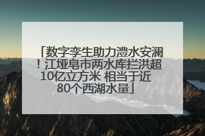 数字孪生助力澧水安澜！江垭皂市两水库拦洪超10亿立方米 相当于近80个西湖水量