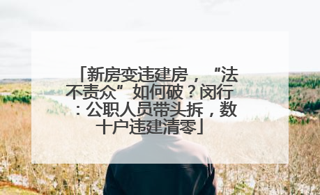 新房变违建房，“法不责众”如何破？闵行：公职人员带头拆，数十户违建清零