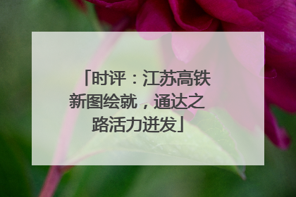 时评：江苏高铁新图绘就，通达之路活力迸发