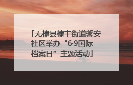 无棣县棣丰街道馨安社区举办“6·9国际档案日”主题活动