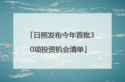 日照发布今年首批30项投资机会清单