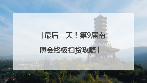 最后一天！第9届南博会终极扫货攻略