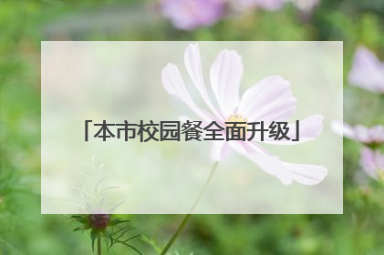 本市校园餐全面升级