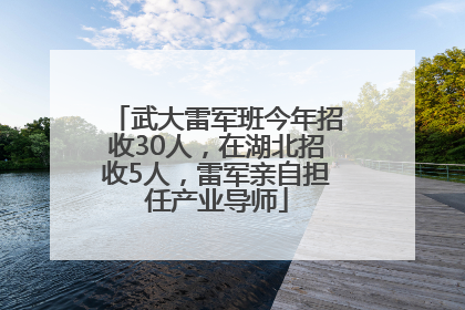 武大雷军班今年招收30人，在湖北招收5人，雷军亲自担任产业导师