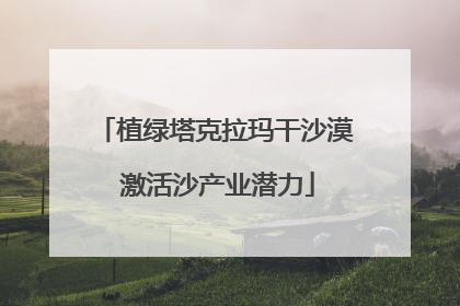 植绿塔克拉玛干沙漠 激活沙产业潜力