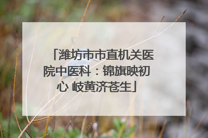潍坊市市直机关医院中医科：锦旗映初心 岐黄济苍生