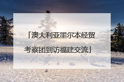 澳大利亚墨尔本经贸考察团到访福建交流
