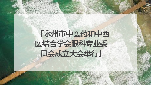 永州市中医药和中西医结合学会眼科专业委员会成立大会举行